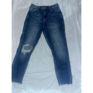 Hollister Ultra High-Rise‎ Mom Jeans Ripped Distressed Denim W29 L25